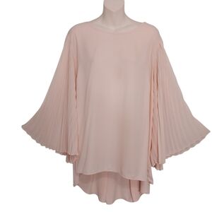 🔵BOGO FREE🔵 Cato Pink Top Hi Lo w Pleated Sleeves Sz 18/20W